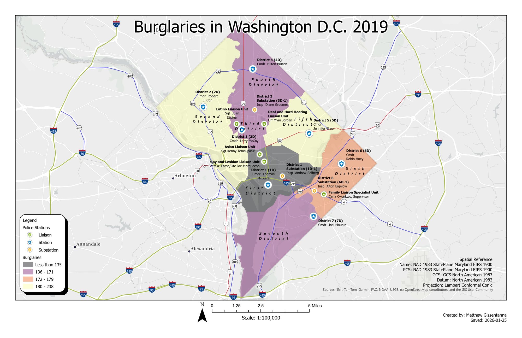 Washington D.C. Burglary Mapping, Washington, D.C., DC